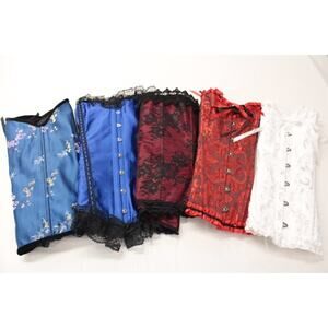 Lot of 5 Corset Tops Moulin Rouge Theater Renaissance Costume sz 36 - 2X Vampire